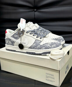 Giày Nike Dunk Dior Grey Red Like Auth